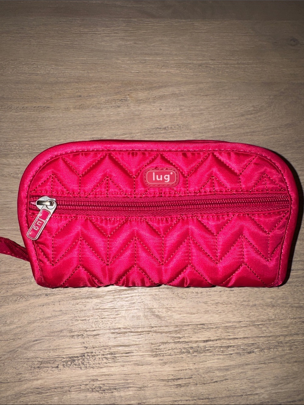 lug Quilted Hot Magenta Pink Zip Wristlet Jewelry Pouch